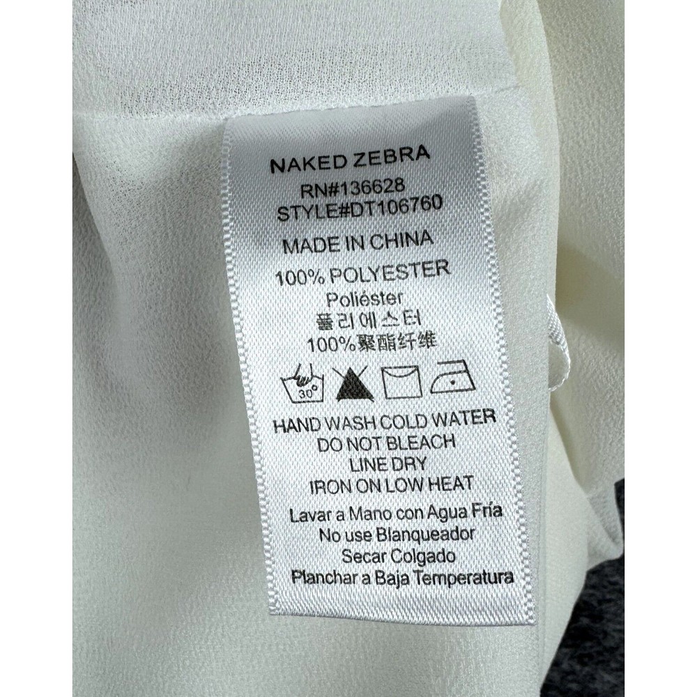 NAKED ZEBRA Ladies Halter Blouse, Bead Embellished Front, Sleeveless, Size Large - Picture 5 of 6